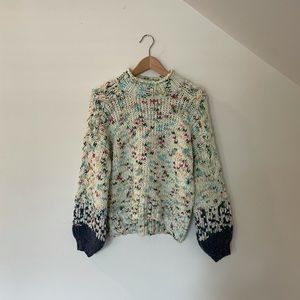 Anthropologie funnel neck balloon sleeve sweater